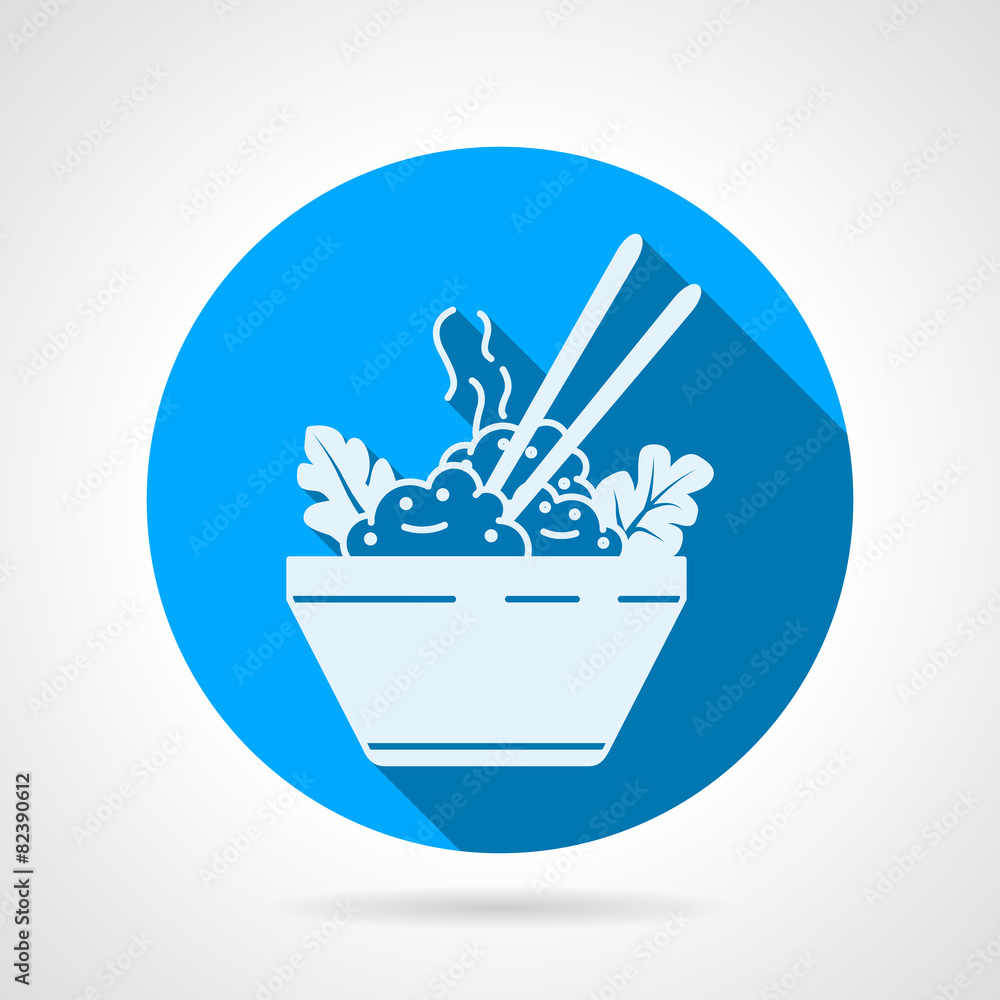Rice dish flat round vector icon Rice dish flat round vector icon