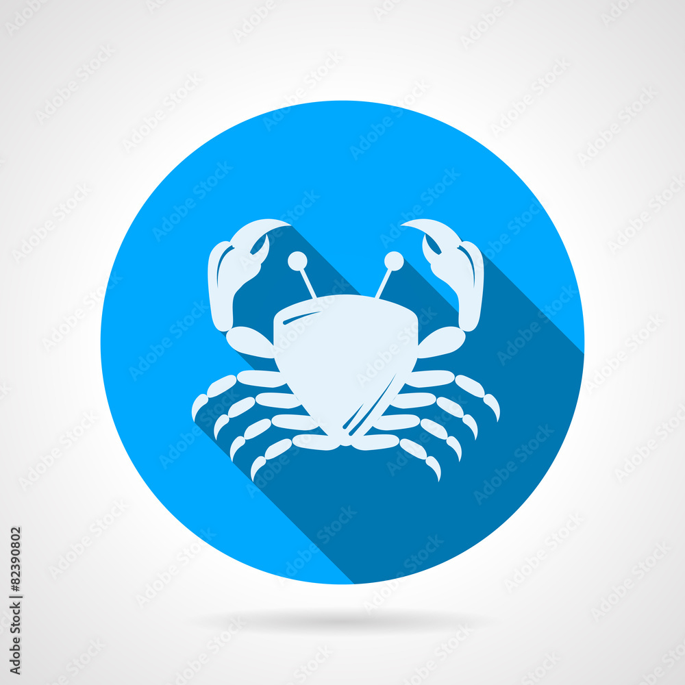 Crab flat round vector icon Crab flat round vector icon
