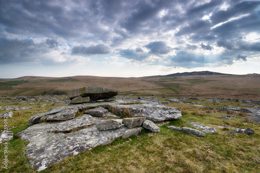 Leskernick Hill on Bodmin Moor in Cornwall