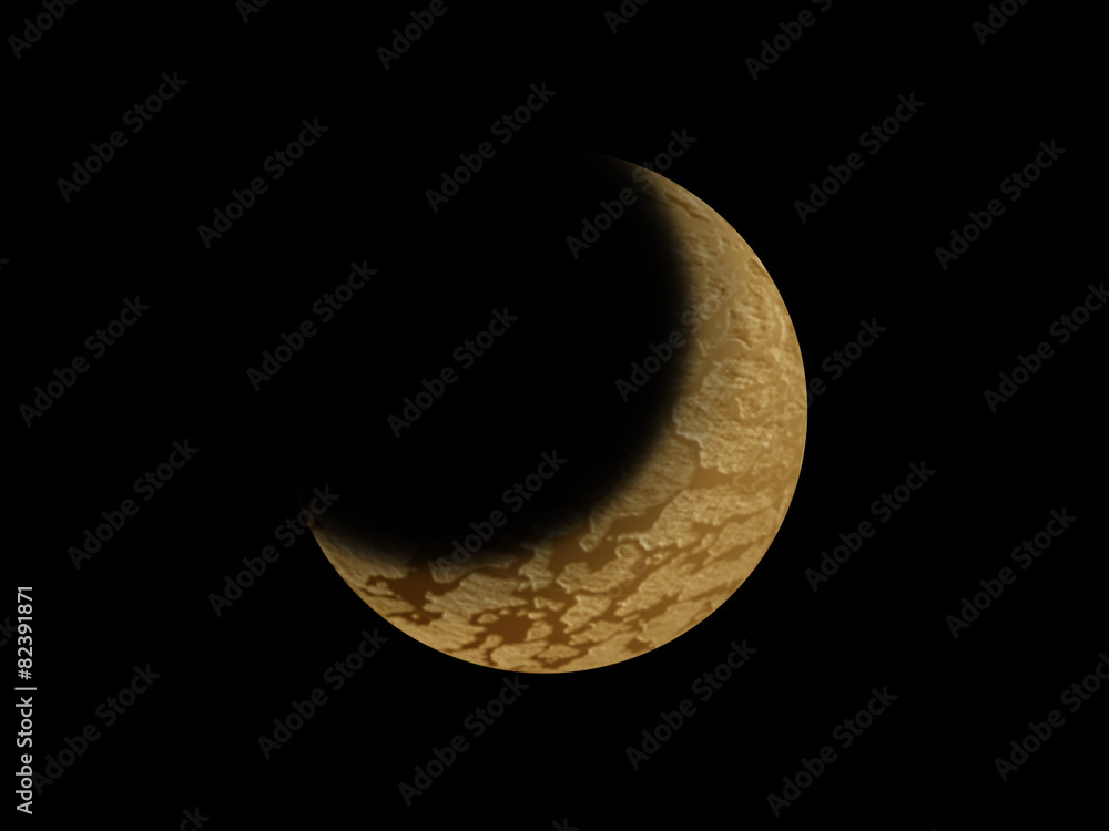 Naklejka premium Moon on the night sky