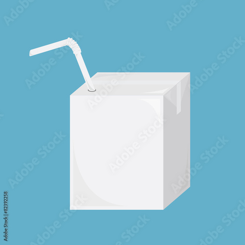 white blank milk or juice small carton boxes with straws