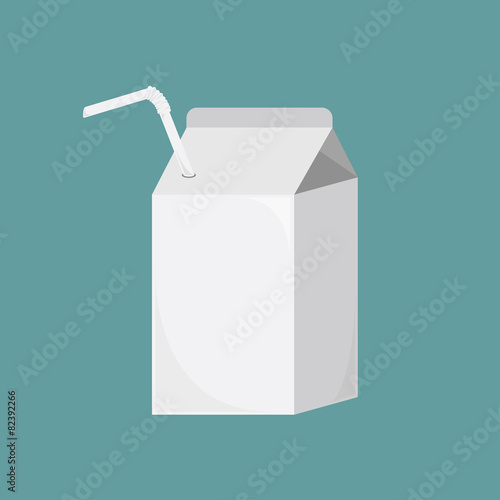 white blank milk or juice small carton boxes with straws
