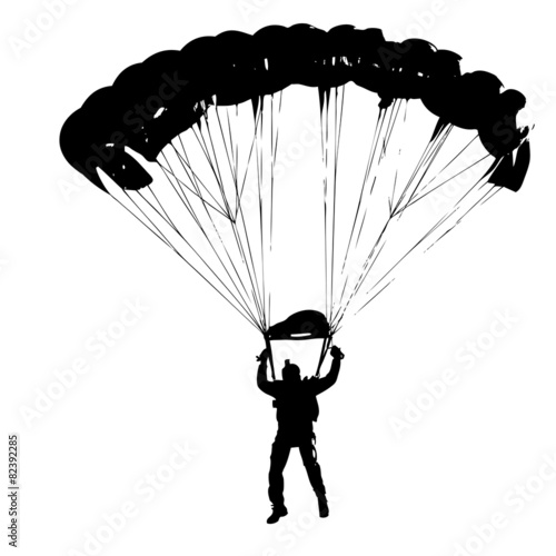 Parachutist Jumper in the helmet after the jump. Vector illustra