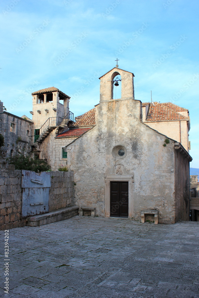 Kirche in der Stadt Korcula in Dalmatien (Kroatien)