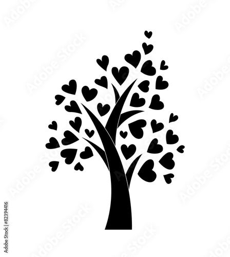 Vector of tree with leaf from hearts for Valentine background