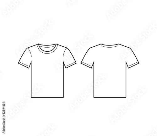 Vector of white men t-shirt template. Front and back