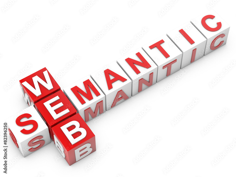 Web-Semantic - 3D Text over white Background Web-Semantic - 3D Text over white Background