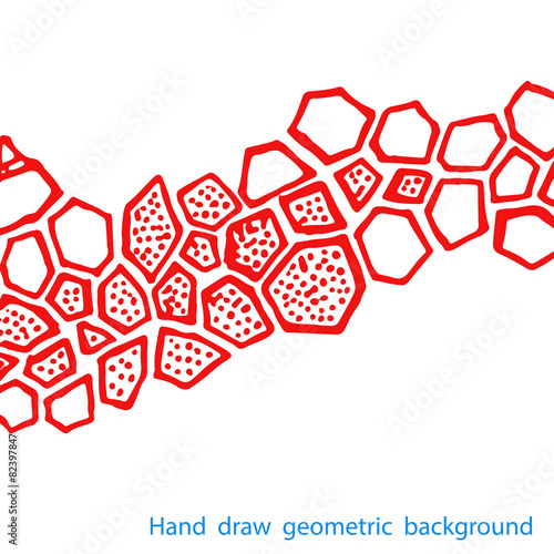 Hand draw geometric pattern on white background photo