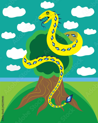 Snake and tree of life.