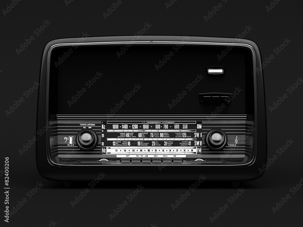Fototapeta premium Czarne radio vintage