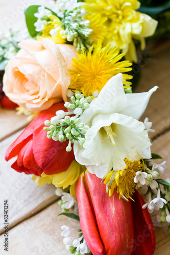 Bouquet of colorful spring flowers