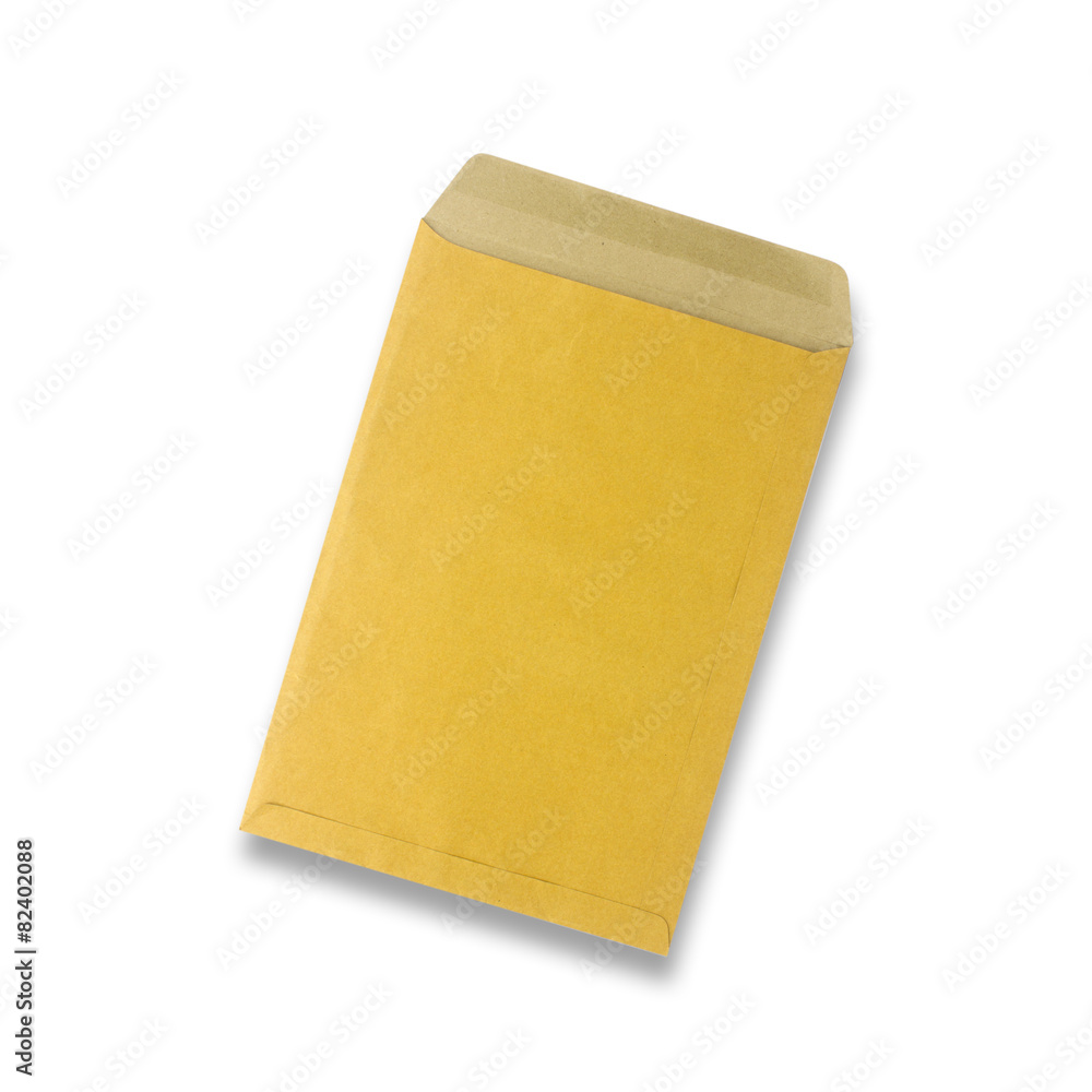 Brown Envelope document on white background Brown Envelope document on white background