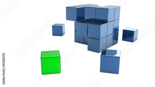 3D. Cube  Three-dimensional Shape  Block.