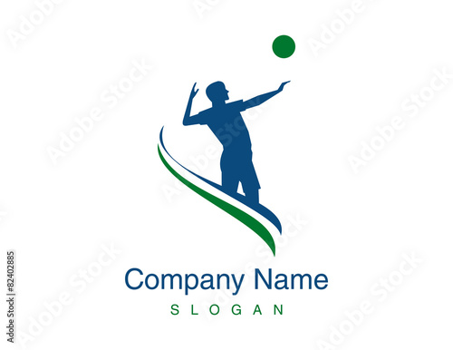 Volleyball player logo