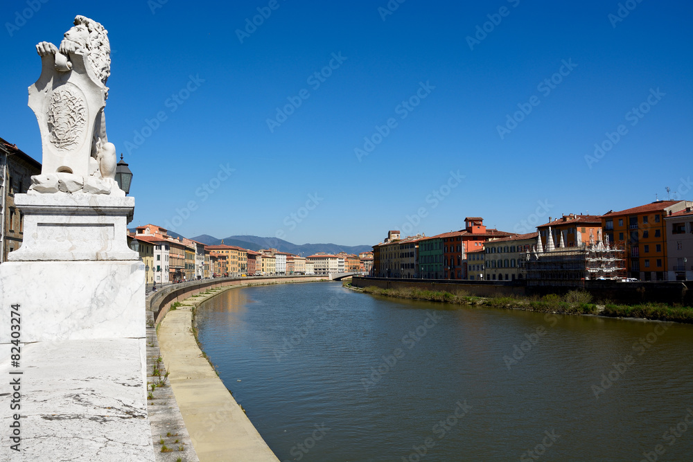 Pisa.Arno River in afternoon
