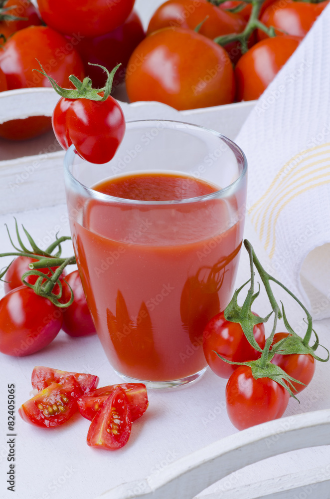 Tomato juice in a glass. Tomato juice in a glass.