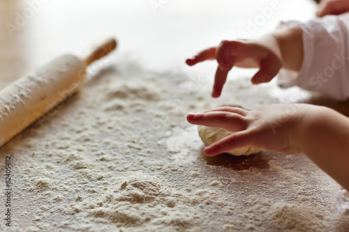 Hands and flour