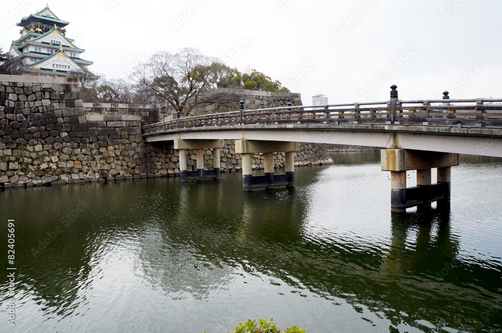 大阪城極楽橋から天守閣を望む