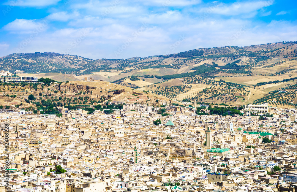 Fez, Marocco panoramic view.