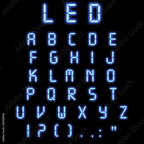 Led alphabet blue