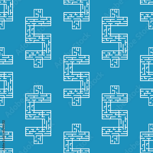 Vector illustration of maze dollar labyrinth flat style