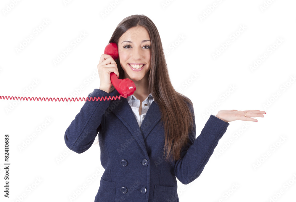 girl talking on the phone isolated cordon girl talking on the phone isolated cordon
