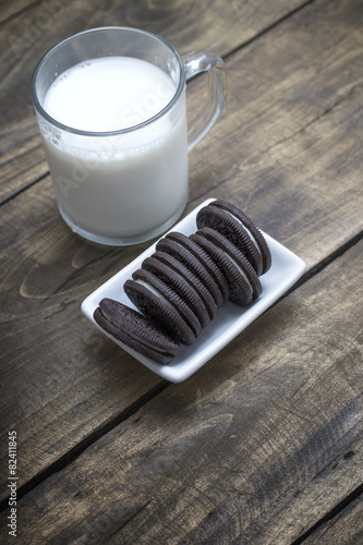 Chocolate oreo cookies on the table