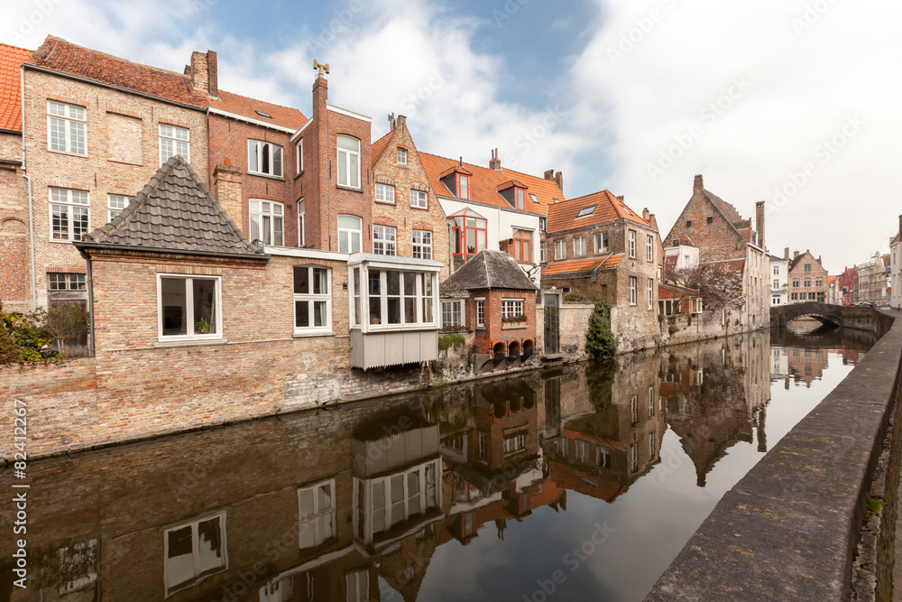 houses along the canals of Brugge, Belgium