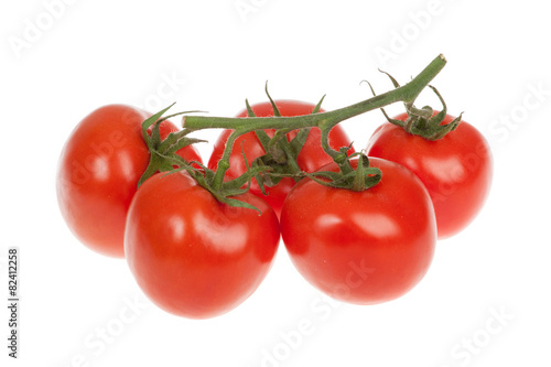 organic tomatoes, isolated on white