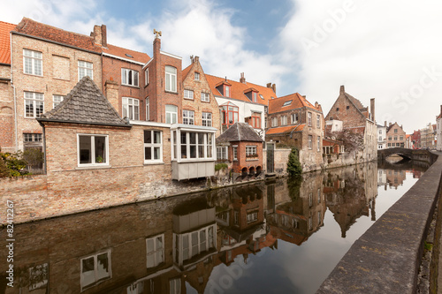 houses along the canals of Brugge, Belgium
