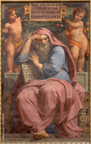 Fototapeta Rome - prophet Jeremiah fresco in Basilica di Sant Agostino