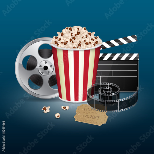 Filmstrip with vintage ticket