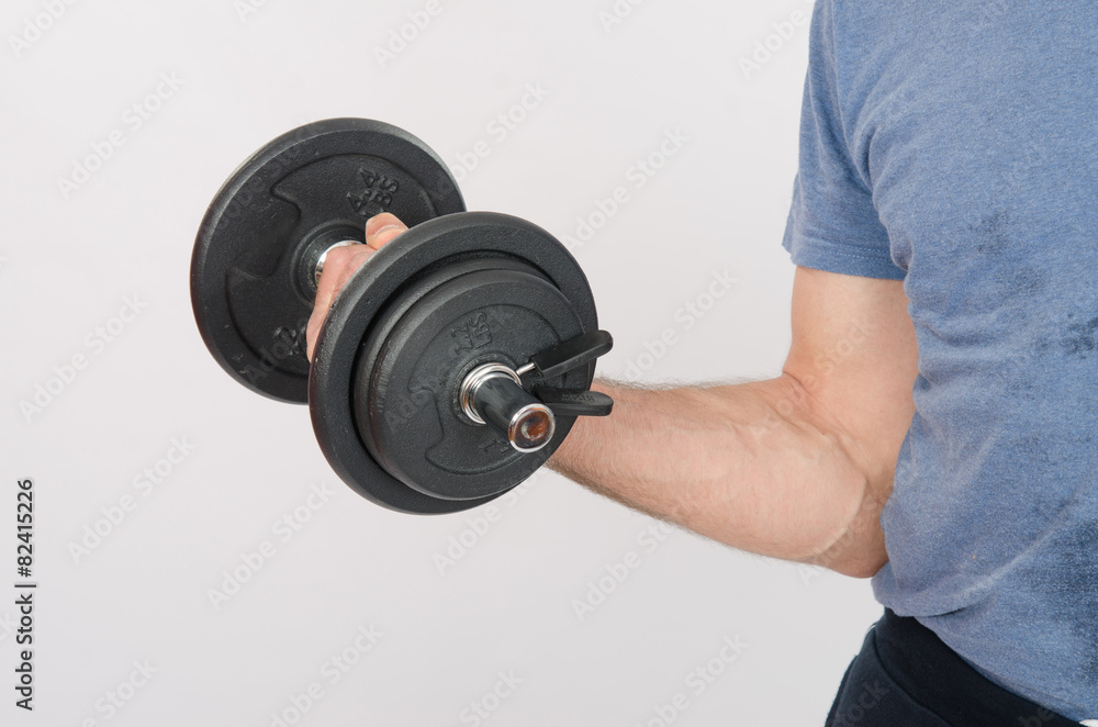 Hand athlete with dumbbell Hand athlete with dumbbell
