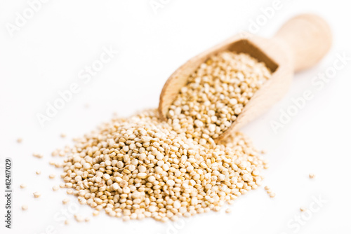 Pile of quinoa grain on a white background