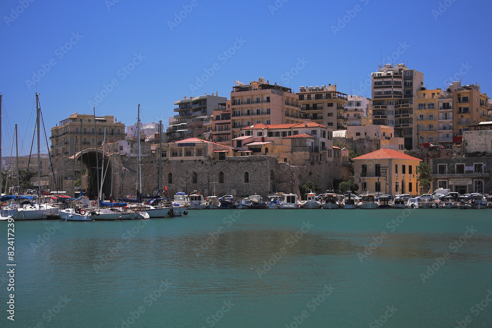 Harbor and city. Iraklion, Crete, Greece