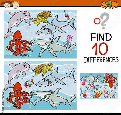 finding differences game cartoon