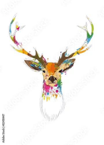 Naklejka na ścianę jelenie głowy