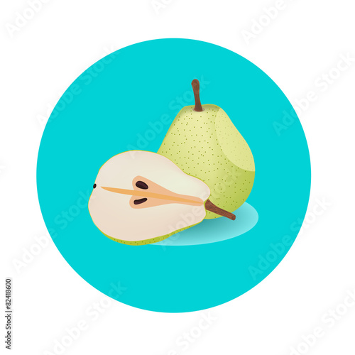Vector pears on a turquoise background