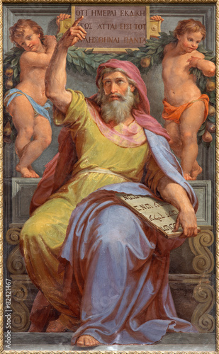 Foto Rome - prophet Ezekiel fresco in Basilica di Sant Agostino