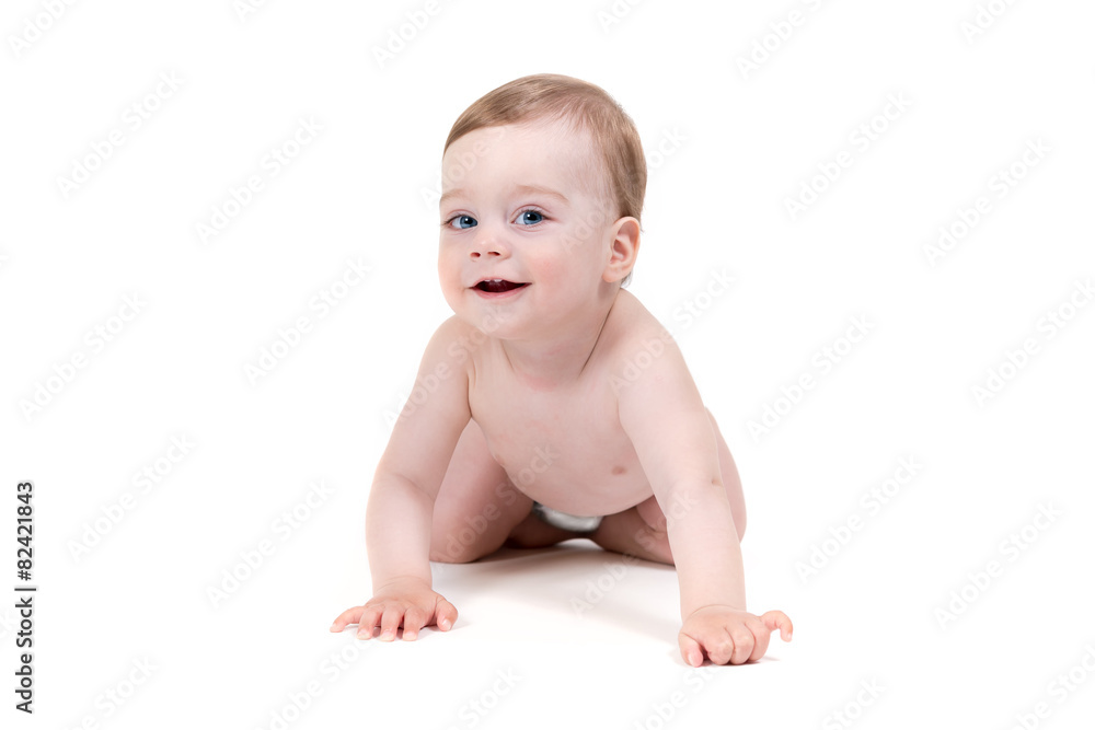 Cute smiling baby. Isolated on white Cute smiling baby. Isolated on white