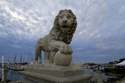 Saint Augustine bascule bridge lion statue