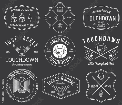American football badges and crests vol 2 white on black