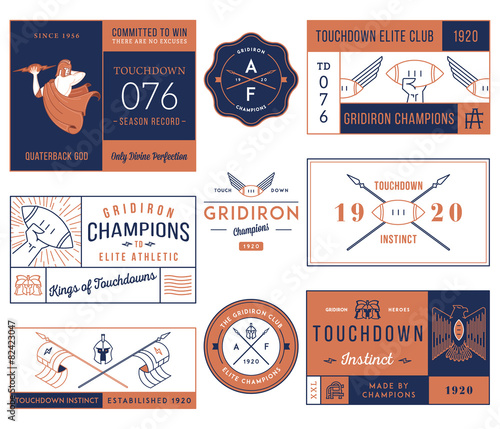 American football badges and crests vol 1 colored