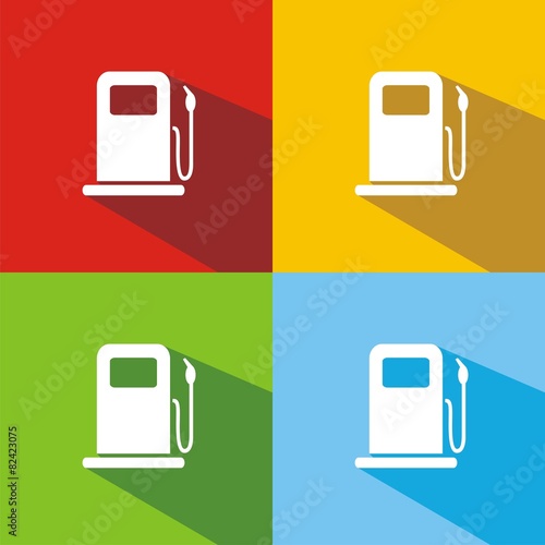 Iconos gasolinera sombra
