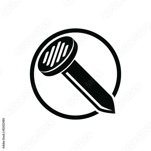 Nail detailed 3d vector illustration. Carpentry theme component