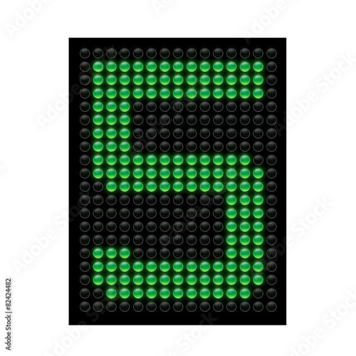 Numero cinque display led luminoso