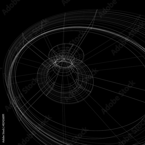 Geometric dark technology and engineering backdrop, graphic abst