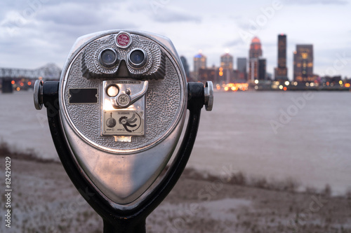 Pay to View Public Magnifying View Binoculars Riverside Park