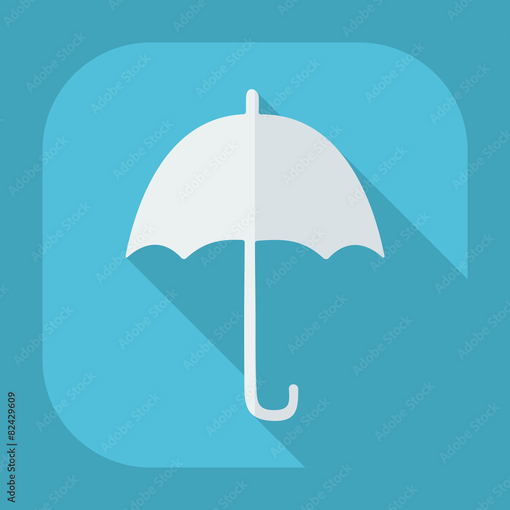 Flat modern design with shadow umbrella Flat modern design with shadow umbrella