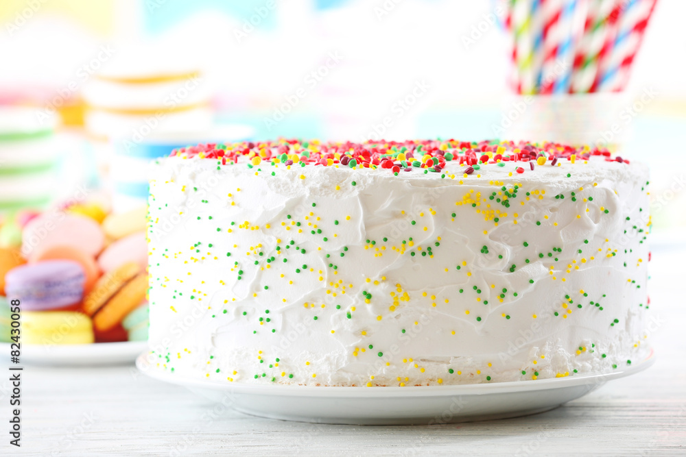 Birthday cake on colorful background Birthday cake on colorful background